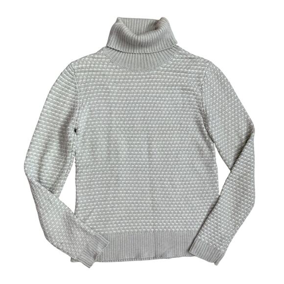 J. Crew Waffle Knit Textured Turtleneck Sweater Mushroom Gray Size XS - Picture 3 of 11